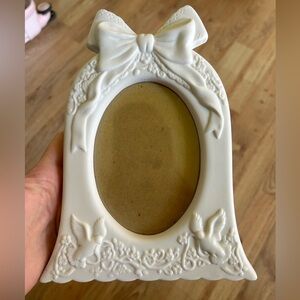 Vintage Russ Berrie and Company Ceramic Wedding Bell Picture Frame 3.5 x 5